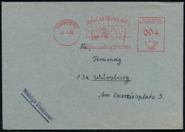 PINNEBERG/ DENKT AN HELGOLAND!/ Kreisverwaltung Pinneberg 1952 (22.3.) AFS = Insel Helgoland (mit Strahlen) Rückgabe Dur - Other & Unclassified