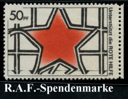 B.R.D. 1972 50 Pf. Spendenmarke "Unterstützt Die ROTE HILFE" = Spendenmke Für Die R.A.F. (auch Baader-Meinhof-Bande Gena - Autres & Non Classés