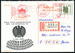 1000 BERLIN 30/ ..DER REICHSTAG.. 1990 (2.12.) AFS 260 Pf. = Reichstag Als VE Auf Amtl. VGO Frage-P 30 Pf. Goethe / Schi - Andere & Zonder Classificatie