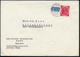 (22c) BONN  B U N D E S H A U S /  Aa 1953 (19.2.) 2K-Steg = Hauspostamt Bundestag Auf Dienst-Bf.: DEUTSCHER BUNDESTAG B - Andere & Zonder Classificatie