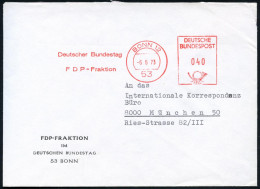 53 BONN 9/ Deutscher Bundestag/ FDP-Fraktion 1973 (6.6.) AFS Postalia Auf Dienst-Bf.: FDP-FRAKTION IM DEUTSCHEN BUNDESTA - Andere & Zonder Classificatie