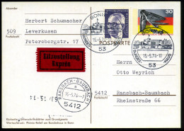 53 BONN 12/ BUNDES-HAUS 1974 (15.5.) HWSt = Hauspostamt Bundestag Ohne UB (Bundeshaus) 2x Klar Auf Sonder-P 30 Pf. "25 J - Other & Unclassified