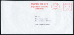 53 BONN 12/ FRAKTION DER SPD/ IM DEUTSCHEN BUNDESTAG/ BUNDESHAUS 1983 (24.11) AFS Pitney-Bowes + S. Abs.-5L: Helmuth Bec - Andere & Zonder Classificatie