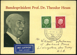 B.R.D. 1959 (8.3.) 10 Pf. U. 20 Pf. Heuss III , Sonderkarte: Bundespräs. Prof. Dt. Th. Heuss (Mi.303/04) + SSt.: HAMBURG - Andere & Zonder Classificatie