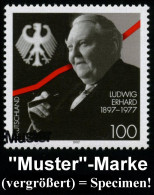 B.R.D. 1997 (Feb.) 100 Pf. "100. Geburstag Ludwig Erhard" Mit Amtl. Handstempel  "M U S T E R" , Postfr. + Amtl. Ankündi - Otros & Sin Clasificación