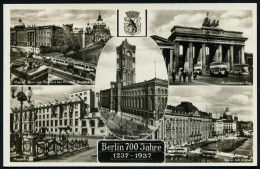 BERLIN FAHRBARES POSTAMT/ A / 700 Jahre Berlin 1937 (14.8.) SSt Auf S/w.-Foto-Sonder-Kt: 700 Jahre.. Mit 5 Bildern (Bran - Autres & Non Classés