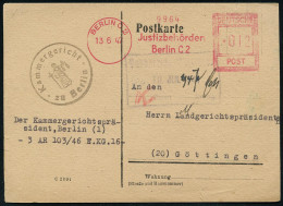 BERLIN C 2/ Justizbehörden.. 1947 (13.6.) AFS Francotyp "Hochrechteck" + Viol. 1K-HdN: Kammergericht Zu Berlin (Justitia - Other & Unclassified