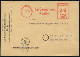 (1) BERLIN-WILMERSDORF 1/ Der Senat Von/ Berlin 1953 (7.12.) AFS Francotyp Auf Dienst-Bf.: Der Senator Für Sozialwesen.. - Autres & Non Classés