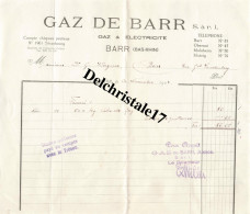 67 0014 BAAR BAS-RHIN 1924 Gaz De BAAR Gaz & Électricité à M. G. WAGNER - Elektriciteit En Gas