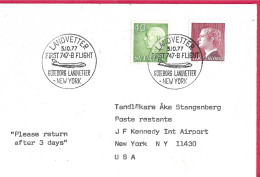 SVERIGE - FIRST 747-B FLIGHT  FROM GOTEBORG TO NEW YORK *9.6.1972* ON COVER - Cartas & Documentos