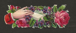 Découpis Gaufrée Main Autour D'une Lettre Entouré De Fleurs Année 1900 - Blumen