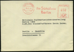 (1) BERLIN-WILMERSDORF 1/ Der Senat Von/ Berlin 1954 (26.6.) AFS Francotyp,  Rs. Abs.-Vordruck: DER PRÄSIDENT DES ABGEOR - Other & Unclassified