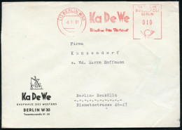 (1) BERLIN W 30/ KaDeWe/ Ka#ufhaus# De#r# We#ltstadt# 1961 (8.1.) AFS Postalia Auf Firmen-Bf: Ka De We, KAUFHAUS DES WES - Other & Unclassified