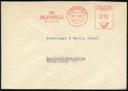 (1) BERLIN W 30/ DER/ TAGESSPIEGEL.. 1962 (7.2.) AFS Francotyp Noch Mit Alter PLZ = Berliner Liberale Tageszeitung, Orts - Autres & Non Classés