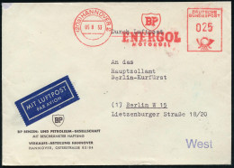 (20a) HANNOVER 2/ BP/ ENERGOL/ MOTOROEL 1953 (5.8.) AFS Francotyp 025 Pf. + Viol. 1L. West , Firmen-Flp.-Bf.: BP An Haup - Other & Unclassified