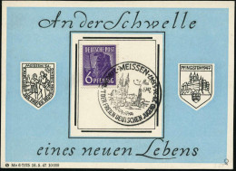 MEISSEN/ 2.PARLAMENT DER FREIEN DEUTSCHEN JUGEND 1947 (Mai) SSt = Dom (u. Altstadt) Auf Kleinem FDJ-Gedenkblatt (Michael - Other & Unclassified