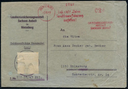 MERSEBURG/ Laß Nicht Deine/ Jnvalidenversicherung/ Verfallen!/ LANDESVERSICHERUNGS-/ ANSTALT/  SACHSEN-ANHALT 1945 (5.10 - Otros & Sin Clasificación