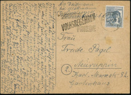 STRALSUND/ L/ EINHEIT/ VOLKSBEGEHREN/ FRIEDE 1948 (Mai) MWSt Klar Auf Bedarfs-Inl.-Karte (Bo.11 A) - SOWJETISCHE BESATZU - Otros & Sin Clasificación