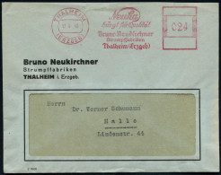 THALHEIM/ (ERZGEB)/ Neuka/ ..Bruno Neukirchner/ Strumpffabriken.. 1946 (17.4.) Seltener, Aptierter AFS Francotyp "Hakenk - Other & Unclassified