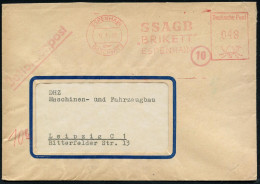 ESPENHAIN/ über/ GASCHWITZ/ SSAGB/ "BRIKETT".. 1950 (12.1.) Seltener AFS Francotyp, Type PSt.I = Sowjet. A.G. + Roter 1L - Sonstige & Ohne Zuordnung