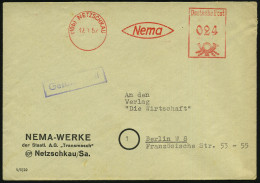 (10b) NETZKAU/ Nema 1952 (21.2.) AFS  Francotyp Typ "Posthorn" Auf Seltener Firmen-Bf.: NEMA-WERKE Der Staatl. A.G. "Tra - Other & Unclassified