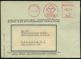 (19b) THALE (HARZ)/ T/ Thale/ EISEN-U.HÜTTENWERKE THALE/ STAATLICHE A.G."MARTEN" 1952 (11.11.) AFS Francotyp "Posthorn"  - Autres & Non Classés