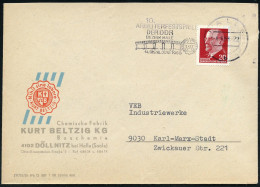 40 HALLE/ B/ 10.ARBEITERFESTSPIELE/ DER DDR.. 1968 (4.6.) MaWSt = Elbbrücke (u. Abzeichen) Firmen-Bf.: Chemische Fabrik  - Other & Unclassified