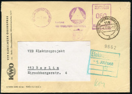 BERLIN-OBERSCHÖNEWEIDE/ KWO/ Kombinat/ VEB KABELWERK OBERSPREE/ ZKD 1968 (12.6.) Lila ZKD-AFS Francotyp = Enteignete AEG - Other & Unclassified