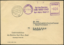 KARL-MARX-STADT C1/ Rat Des Bezirkes../ ZKD 1964 (14.12.) Lila ZKD-AFS Francotyp "D"+ 2K: KARL-MARX-STADT C 1/ad Klar Ge - Other & Unclassified