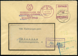 15 POTSDAM/ VH..FÜR/ MASCHINANBAU.. 1967 (13.7.) Lila ZKD-AFS Postalia + Viol. ZKD-HdN: Richtige Anschrift:...... (1501/ - Autres & Non Classés