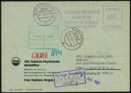 9166 THALHEIM/ VEB TECHNISCH-PHYSIKALISCHE/ WERKSTÄTTEN/ ZKD 1968 (30.1.) Lila ZKD-AFS Francotyp 30 Pf. + Viol. ZKD-Ra.: - Other & Unclassified