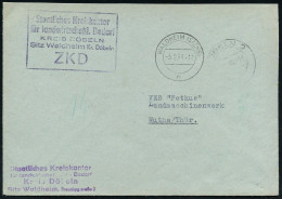 Waldheim Kr.Döbeln/ ZKD/ Staatl.Kreiskontor/ Für Landwirtschaftl.Bedarf.. 1963 (5.2.) Viol. ZKD-Ra.5 + 2K-Steg; WALDHEIM - Other & Unclassified