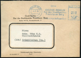 BERLIN NO 55/ GROSS-BERLIN/ Rat Des Stadtbezirks/ Prenzlauer Berg/ Berlin Voran Im Neuen Kurs 1955 (4.11.) Blauer AFS =  - Autres & Non Classés