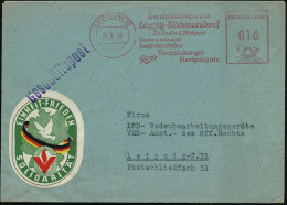 LEIPZIG W 35/ Blechwarenfabrik/ ..Dr.Seyde & Pfützner.. 1952 (20.9.) AFS + Ovale, Amtl. VS-Propaganda-Vignette: EINHEIT  - Autres & Non Classés