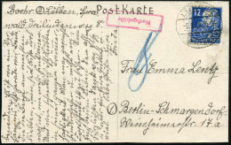 LÜBBEN/ (SPREEWALD)/ B 1949 (5.9.) 12 Pf. Friedr. Engels, EF Nicht Anerkannt + Roter Ra.: Nachgebühr "8" Pf. (Burhop  Nr - Other & Unclassified