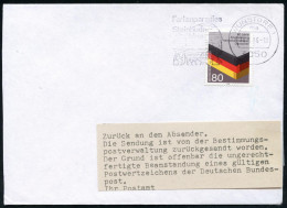 Wunstorf 1 1986 MWSt Auf. EF 80 Pf. "40 Jahre Vertreibung" In D.DDR (X-5632 Geismar) + Amtl. Klebezettel "Zurück An Den  - Other & Unclassified