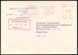 3010 MAGDEBURG/ RAT DES BEZIRKS/ MAGDEBURG.. 1990 (4.7.) AFS Francotyp (etw. Abgenutzt) 050 Pf. = Neuer Tarif Ab 1. Juli - Autres & Non Classés