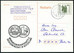 D.D.R. 1990 (2.7.) 1K-Segment: 3550 SALZWEDEL  1/j Auf Inl.-P 30 Pf. VGO Goethe/Schiller , Oliv + Zudruck: DEUTSCHE MARK - Other & Unclassified