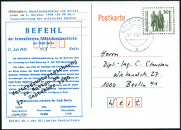 D.D.R. /  VGO 1990 (12.9.) Amtl. P 30 Pf. VGO Goethe/Schiller , Oliv + Zudruck: 1. Alliierter Kontrollratsbefehl Von 194 - Autres & Non Classés