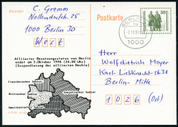 D.D.R. /  VGO 1990 (2.10.) Amtl. P 30 Pf. VGO Goethe/Schiller + Zudruck: Alliierter Besatzungsstatus Von Berlin Endet Am - Andere & Zonder Classificatie