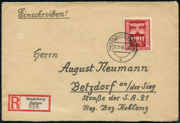 DEUTSCHES REICH 1943 (27.2.) 54 + 96 Pf. "Machtergreifung", EF = Brandenburger Tor + RZ: Magdeburg-/Buckau ,klar Gest. F - Monumentos