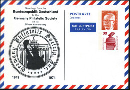 B.R.D. 1974 LPP 40 Pf. Heinemann + 30 Pf. Unfall: German Philatelic Soc. (25 Jahre BRD = Liberty-Statue Vor Brandenbg.To - Monuments