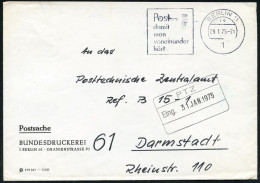 1 BERLIN 11/ Re/ Post-/ Damit/ Man/ Voreinander/ Hört 1975 (29.1.) MWSt Auf Postdienst-bf.: BUNDESDRUCKEREI = Druck Von  - Other