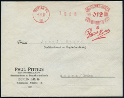 BERLIN SO/ 16/ Pittius-Karten 1935 (7.8.) AFS Francotyp "Bogenrechteck" Mit Alter, Große Zählnr. U. Werbung  U N T E R   - Other