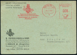 1 BERLIN 41/ RFS/ Spezial-Antiquariat/ Für Naturwissenschaften.. 1965 (2.2.) AFS Francotyp 008 Pf. = Sonderporto Ortskar - Otros