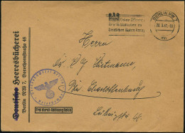 BERLIN NW7/ Mn/ Deine Pflicht:/ Mitarbeit Im/ DRK 1941 (20.3.) MWSt + Viol. HdN: Heeresbücherei Berlin , Aptierter Diens - Sonstige