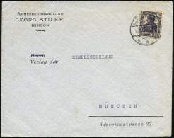 DEUTSCHES REICH 1918 (10.10.) 1K-Brücke: Deutsche Feldpost/*** = Tarnstempel Auf EF 15 Pf. Germania , Dienst-Bf.: ARMEEB - Other