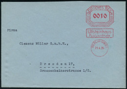 BERLIN SW 68/ Ullsteinhaus/ Postzentrale 1926 (21.4.) Seltener AFS-Vorläufer "Bafra" (Vertikalachse) Vierstellig! , Rs.  - Otros