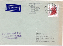 69765 - Bund - 1975 - 90Pfg Kant EF A LpBf BRAUNSCHWEIG -> New York, NY (USA) - Briefe U. Dokumente