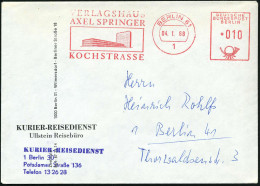 1 BERLIN 61/ VERLAGSHAUS/ AXEL SPRINGER/ KOCHSTRASSE 1968 (4.1.) AFS Francotyp = Springer-Verlagsgebäude Auf Firmen-Bf.: - Other